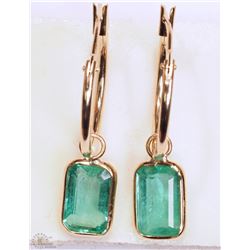 #26-14K GOLD EMERALD EARRINGS