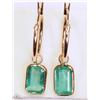 Image 1 : #26-14K GOLD EMERALD EARRINGS