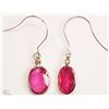 Image 2 : #29-14K WHITE GOLD RUBY & DIAMOND EARRINGS