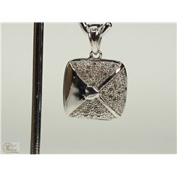 #30-STERLING SILVER DIAMOND PENDANT