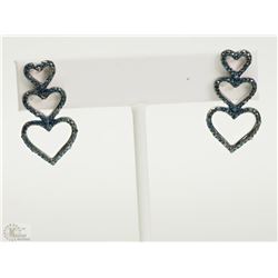 #32-STERLING SILVER DIAMOND EARRINGS