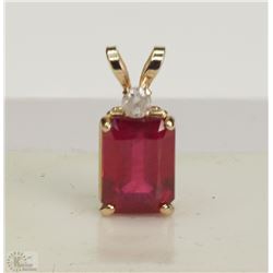 #33-10K GOLD RUBY & DIAMOND PENDANT
