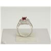 Image 3 : #37-STERLING SILVER RUBY & DIAMOND RING