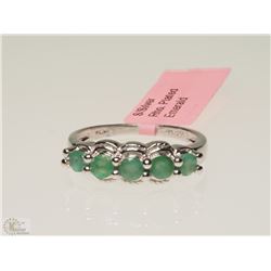 #39-STERLING SILVER EMERALD RING