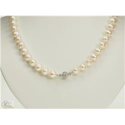 #44-NATURAL PEARL NECKLACE W/ MAGNETIC CLASP