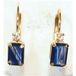 #45-10K GOLD SAPPHIRE & DIAMOND EARRINGS