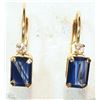 Image 1 : #45-10K GOLD SAPPHIRE & DIAMOND EARRINGS
