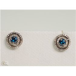 #46-14K WHITE GOLD BLUE DIAMOND & WHITE