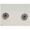 Image 1 : #46-14K WHITE GOLD BLUE DIAMOND & WHITE
