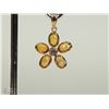 Image 1 : #49-14K GOLD ORANGE SAPPHIRE & DIAMOND PENDANT