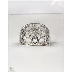 #55-STERLING SILVER DIAMOND RING