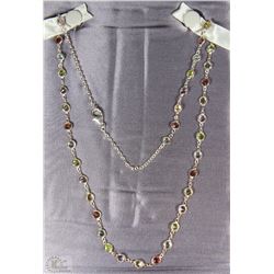 #57-STERLING SILVER GEMSTONE NECKLACE