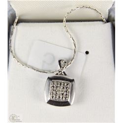 #59-STERLING SILVER DIAMOND PENDANT NECKLACE