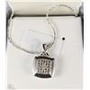 Image 1 : #59-STERLING SILVER DIAMOND PENDANT NECKLACE