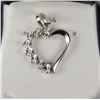 Image 1 : #62-STERLING SILVER DIAMOND HEART PENDANT