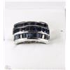 Image 1 : #64-STERLING SILVER SAPPHIRE MENS RING