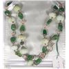 Image 1 : #65-STERLING SILVER TSAVORITE ROSE QUARTZ NECKLACE