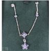Image 1 : #70-1OK WHITE GOLD TANZANITE FLORAL NECKLACE