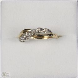 #72-1OK YELLOW GOLD DIAMOND RING.