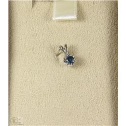 #76-14K WHITE GOLD BLUE DIAMOND (O.19CI) PENDANT