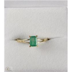 #80-14K YELLOW GOLD EMERALD (O.58CT) RING