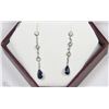 Image 1 : #83-14K WHITE GOLD SAPPHTRE (2.3CT) DROP EARRINGS