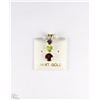 Image 1 : #91-14K YELLOW GOLD IOLITE, PERIDOT & GARNET