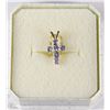Image 1 : #95-10K YELLOW GOLD TANANITE CROSS PENDANT