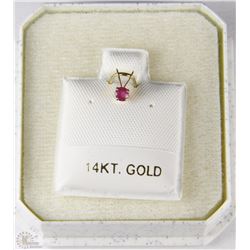 #96-14K YELLOW GOLD RUBY PENDANT