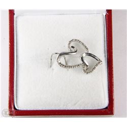 #99-STERLING SILVER DIAMOND (0.10CT) HEART PENDANT