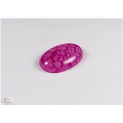 TRP200) PINK DRAGON VEINS AGATE OVAL CAB 32CT