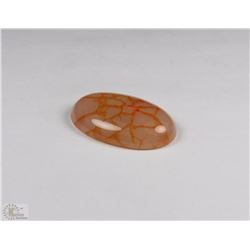 TRP201) ORANGE DRAGON VEINS AGATE OVAL CAB 32CT