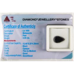 TRP159) MOISSANITE 3.09CT WITH COA