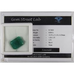 TRP153) EMERALD 8.90CT WITH COA