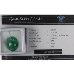 TRP162) EMERALD 10.15CT WITH COA