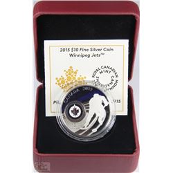TRP131) NHL 2015 10$ FINE SILVER COIN WINNIPEG JE