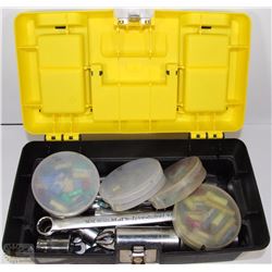 STANLEY TOOL BOX WITH ASSORTED TOOLS