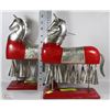 Image 1 : PAIR OF DECORATIVE HORSE'S WITH BELLS