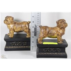PAIR OF BULL DOG BOOK ENDS