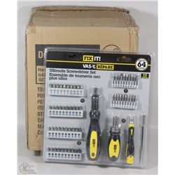 CASE OF 4 ULTIMATE 64PC SCREWDRIVER SETS