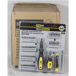 CASE OF 4 ULTIMATE 64PC SCREWDRIVER SETS