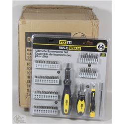 CASE OF 4 ULTIMATE 64PC SCREWDRIVER SETS