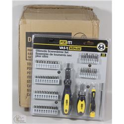 CASE OF 4 ULTIMATE 64PC SCREWDRIVER SETS