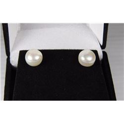 #10 FRESH WATER PEARL EARRINGS .925 STERLING SILVER