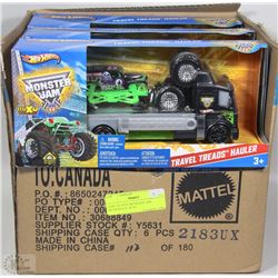CASE OF 6PCS MONSTER JAM HOT WHEELS  SETS