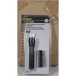CASE OF 6PCS 5LED PRECISION SCREWDRIVER FLASHLIGHT