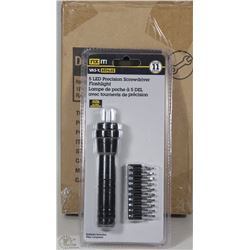 CASE OF 6PCS 5LED PRECISION SCREWDRIVER FLASHLIGHT