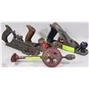 Image 1 : 3 VINTAGE WOOD  PLANERS AND VINTAGE DRILL