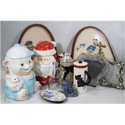 BOX WITH DECORATIVE HOUSEHOLD DECOR INCLUDING