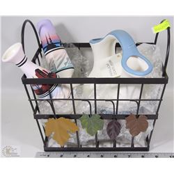 METAL HANDLED BASKET WITH WEDDING VASE BY NEW WEST